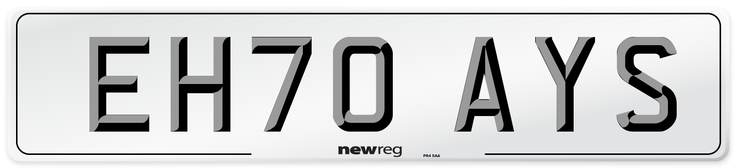 EH70 AYS Number Plate from New Reg